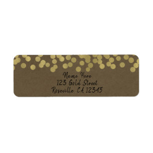 Gold Modern Chic Rustic Kraft Chic Wedding Label