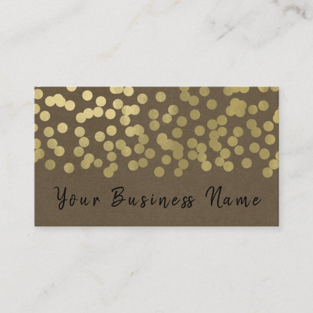 Gold Modern Chic Rustic Kraft Customer Loyalty Card (Front)