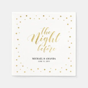 Gold Modern Confetti Wedding Rehearsal Dinner Napkins