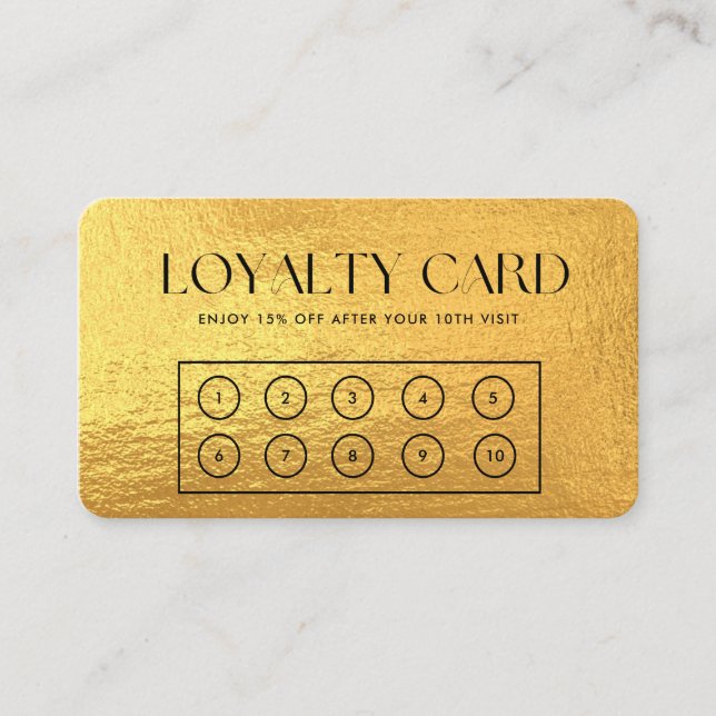 Gold Modern Custom Loyalty Card (Front)