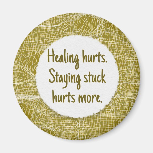 Gold Modern Fabric Texture Custom Phrase  Magnet (Front)