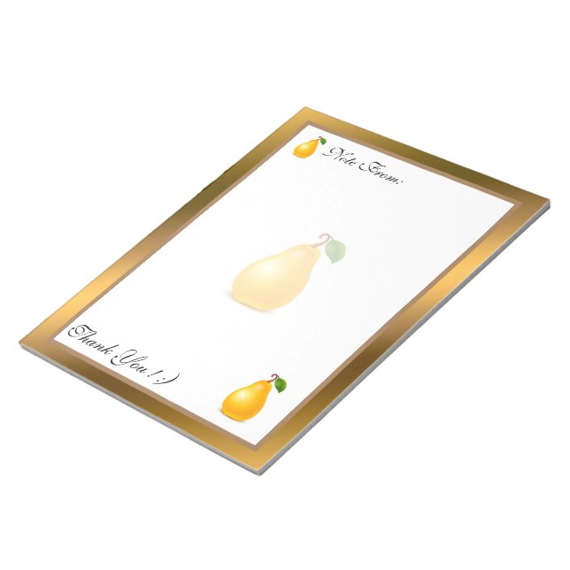 Gold Modern Fruit Add Your Text Notepad (Angled)