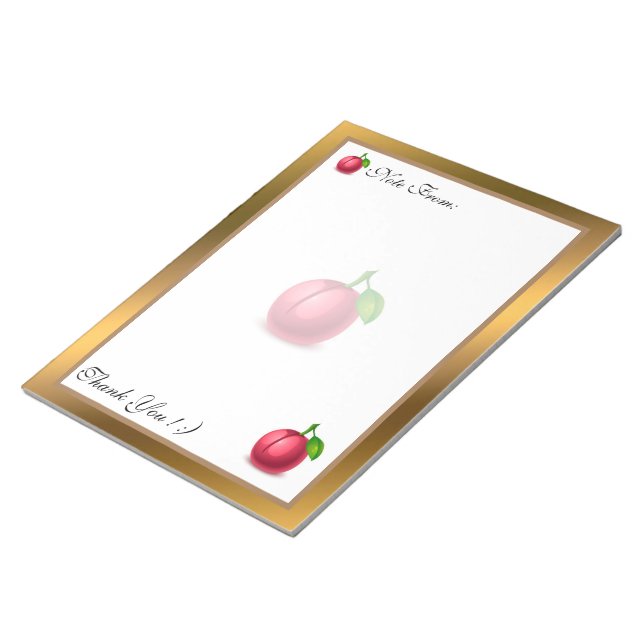 Gold Modern Fruit Add Your Text Notepad (Angled)