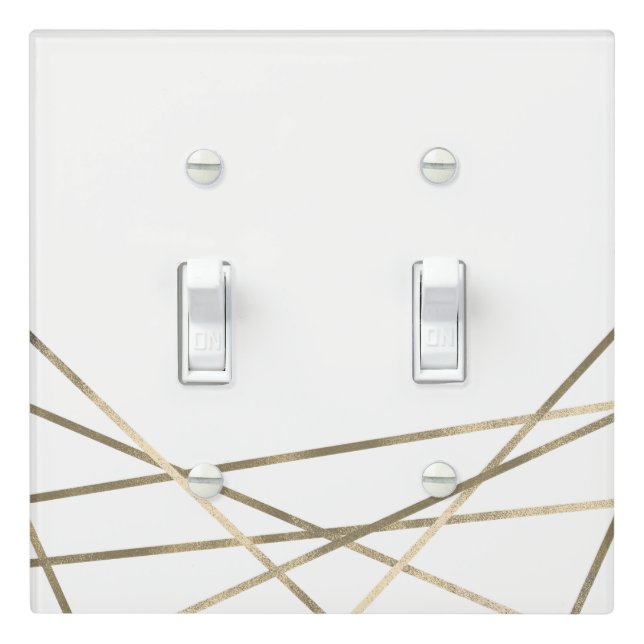 Gold Modern Geometric Lines Custom Glam Decor Light Switch Cover (In Situ)
