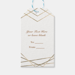 Gold Modern Geometric Lines Glam Party Favor Gift Tags