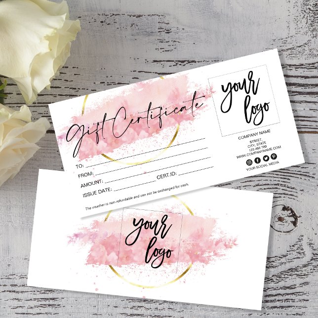 gold  modern gift card certificate add logo (Creator Uploaded)