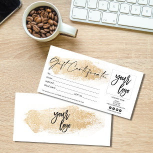 gold  modern gift card certificate add logo