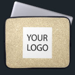 Gold Modern Glitter - Custom Logo Promotional Laptop Sleeve<br><div class="desc">Gold Modern and Professional Faux Glitter and Sparkle Elegant Custom Logo Promotional Corporate Laptop Bag or Sleeve Promotional Case for a Beauty Industry Gift. This case can be customized to include your company or business logo.</div>