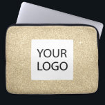 Gold Modern Glitter - Custom Logo Promotional Laptop Sleeve<br><div class="desc">Gold Modern and Professional Faux Glitter and Sparkle Elegant Custom Logo Promotional Corporate Laptop Bag or Sleeve Promotional Case for a Beauty Industry Gift. This case can be customized to include your company or business logo.</div>