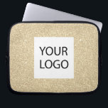 Gold Modern Glitter - Custom Logo Promotional Laptop Sleeve<br><div class="desc">Gold Modern and Professional Faux Glitter and Sparkle Elegant Custom Logo Promotional Corporate Laptop Bag or Sleeve Promotional Case for a Beauty Industry Gift. This case can be customized to include your company or business logo.</div>