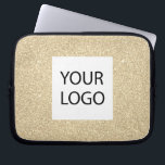 Gold Modern Glitter - Custom Logo Promotional Laptop Sleeve<br><div class="desc">Gold Modern and Professional Faux Glitter and Sparkle Elegant Custom Logo Promotional Corporate Laptop Bag or Sleeve Promotional Case for a Beauty Industry Gift. This case can be customized to include your company or business logo.</div>