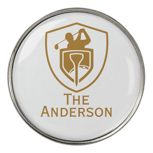 Gold Modern Golf Ball Marker (Front)