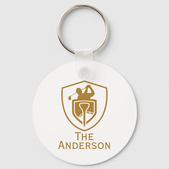 Gold Modern Golf Keychain (Front)