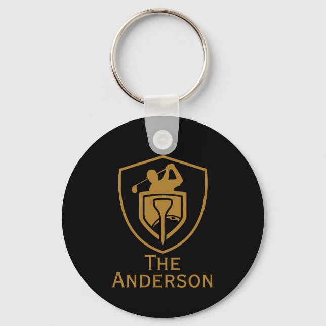 Gold Modern Golf Keychain (Front)