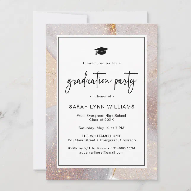 Gold Modern Graduation Party Invitation | Zazzle