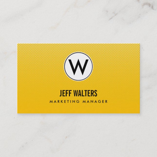 Gold Modern Halftone Business Cards (Front)