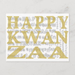 Gold Modern Happy Kwanzaa Postcard