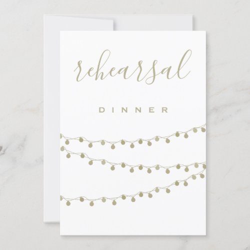 Gold modern lights rehearsal dinner invitations