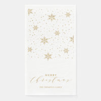 Gold Modern Merry Christmas Party Napkins