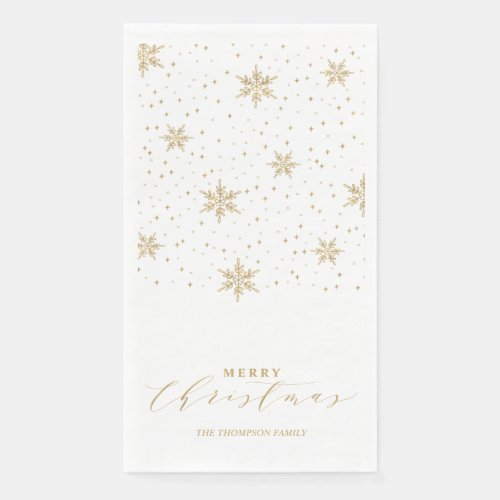 Gold Modern Merry Christmas Party Napkins