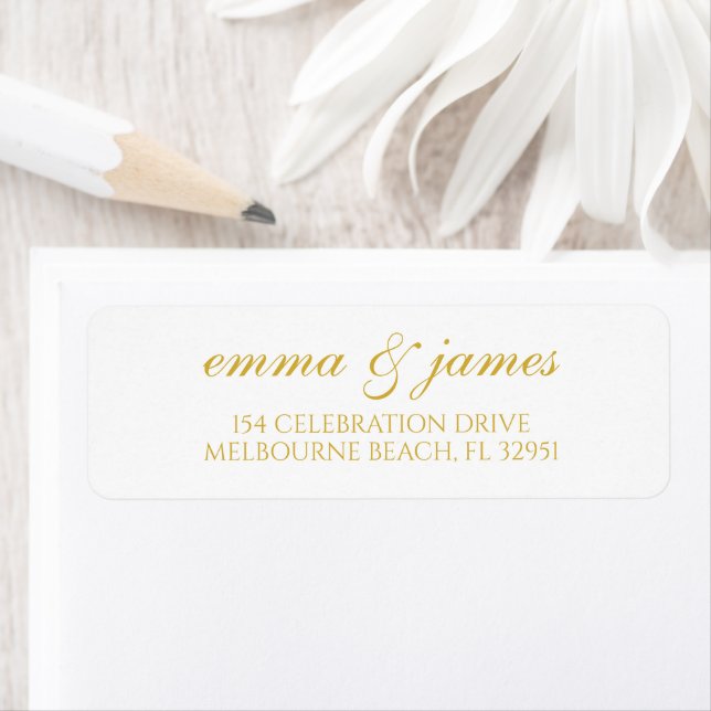 Gold | Modern Minimal Script Return Address Label (Insitu)