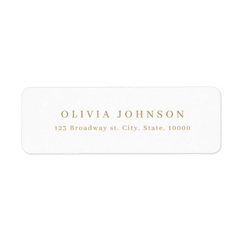 Gold modern minimalist return address label