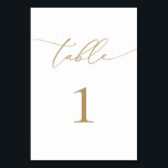 Gold Modern Minimalist Table Number<br><div class="desc">Beautiful,  elegant,  modern and minimalist,  table number card. Fully customizable. **PLEASE NOTE: To order,  simply adjust your table number and add each number to your cart separately. Then check out once you are finished.</div>