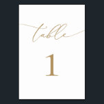Gold Modern Minimalist Table Number<br><div class="desc">Beautiful,  elegant,  modern and minimalist,  table number card. Fully customizable. **PLEASE NOTE: To order,  simply adjust your table number and add each number to your cart separately. Then check out once you are finished.</div>