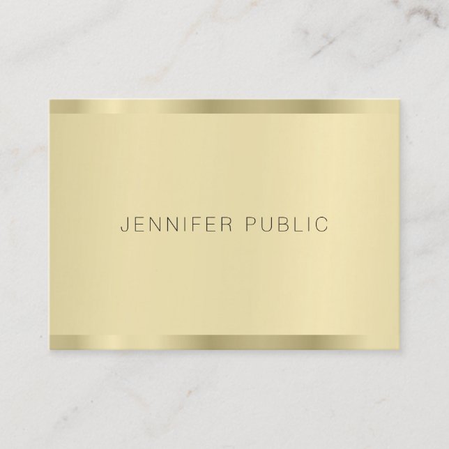Gold Modern Minimalist Template Elegant Simple Business Card (Front)