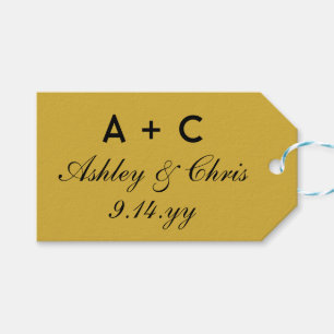 Gold Modern Personalized Wedding Reception Favor Gift Tags