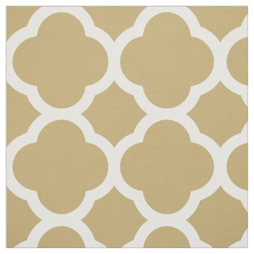 Gold Modern Quatrefoil Large Scale Fabric