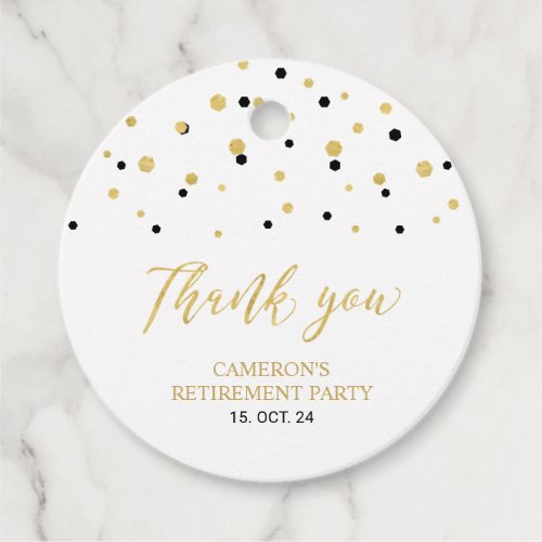 Gold Modern Retirement Thank you Favor Tags