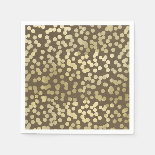 Gold Modern Rustic Kraft Chic Elegant Trendy Paper Napkins (Front)