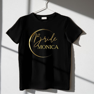 Gold modern scrip minimalist personalized brides T-Shirt