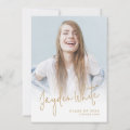Gold Modern Script 4 Photo Graduation Announcement | Zazzle