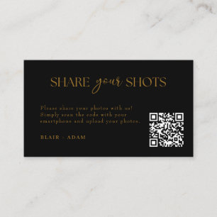 Gold Modern Script Capture The Love QR code Enclosure Card
