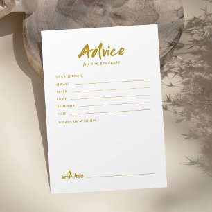 Gold Modern Script Graduation Advice Card