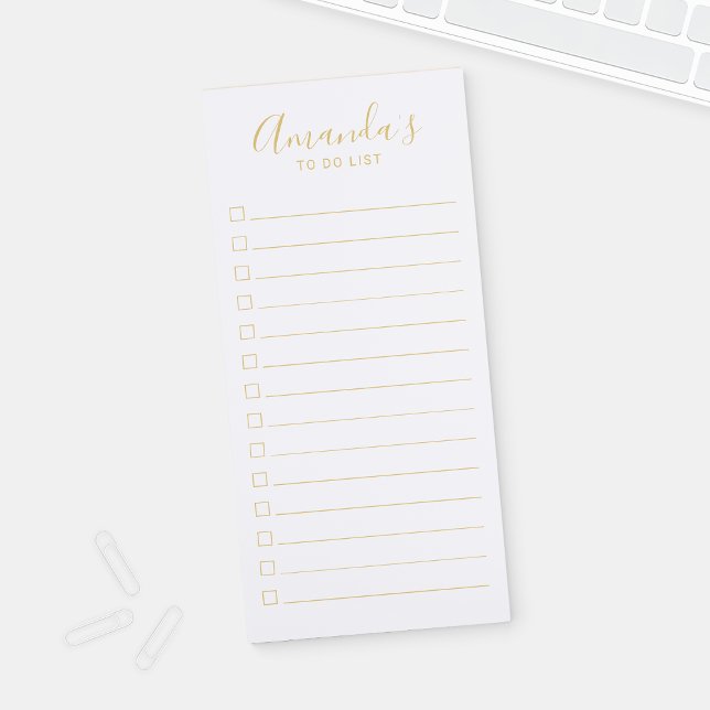 Gold Modern Script To Do List Magnetic Notepad (Creator Uploaded)