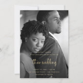 Gold Modern Script with Photo | Wedding Invitation (Front)