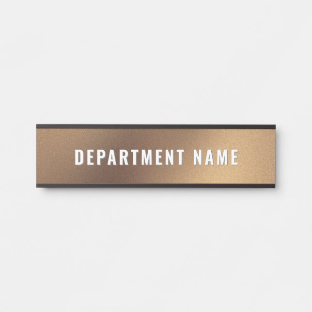 Gold Modern Simple Department Name Door Sign (Front)