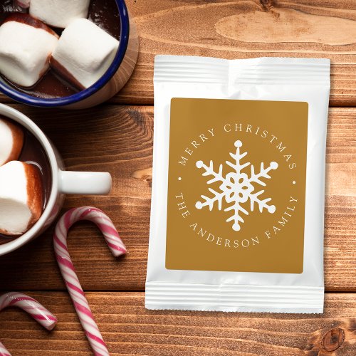 Gold Modern Snowflake Hot Chocolate Drink Mix