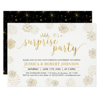 Gold | Modern Surprise 50th Wedding Anniversary Card