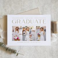 Gold Modern Typography Photo Collage Graduation