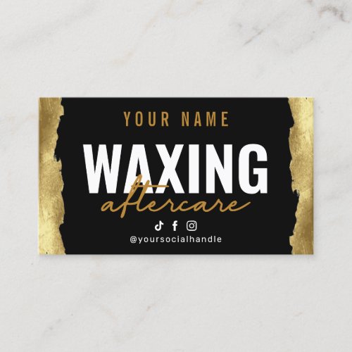Gold Modern Waxing Aftercare Card