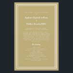 Gold Modern Wedding Script Budget Ceremony Program<br><div class="desc">Elegant, minimalist classic yellow gold-tone color & white budget wedding ceremony program features a simple modern design with a double framed border in crisp white on a trendy gold-tone color background. Traditional, classic wording provides timeless sophistication. Personalize wedding ceremony details for your guests in trendy script & lettering. The back...</div>
