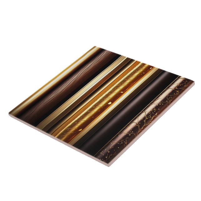 Gold Modern Wood Art Lamperia Collection Ceramic Tile (Side)