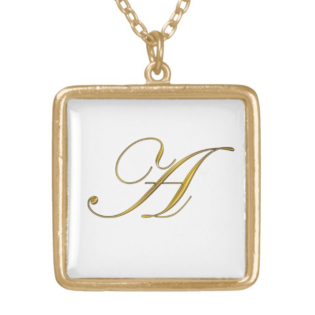 Gold Monogram A Necklaces (Front)