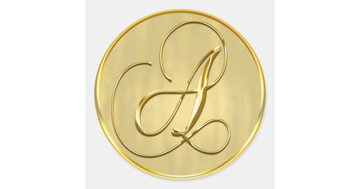 Gold Monogram A Seal Wedding Invitation Holiday | Zazzle