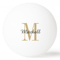 Gold Monogram and Name Personalized Ping Pong Ball Gold Monogram and Name Personalized Ping Pong Ball