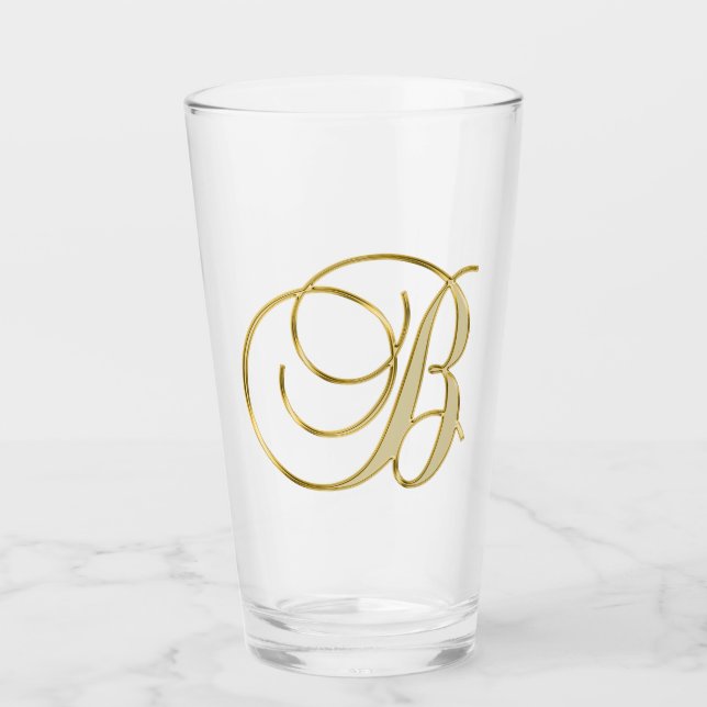 Gold Monogram B Glass (Front)